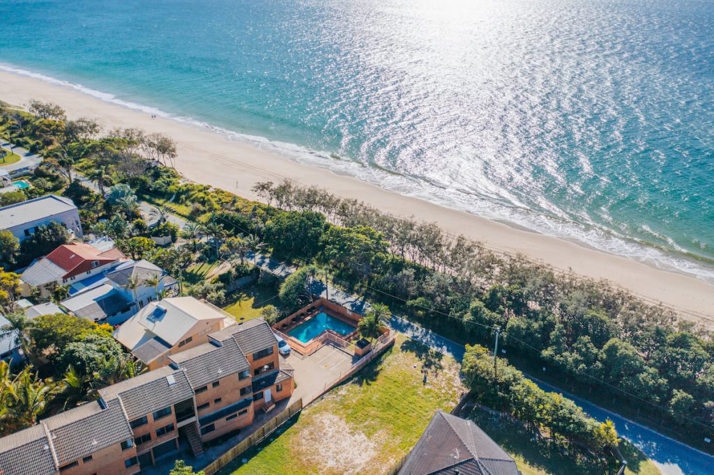 a neighbourhood next to the beach and ocean