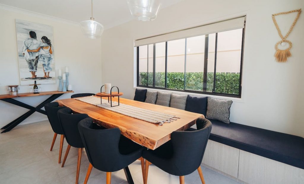table and chairs in furnished airbnb